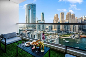 Elite Waterfront 3BR Haven with Marina and Sea Views